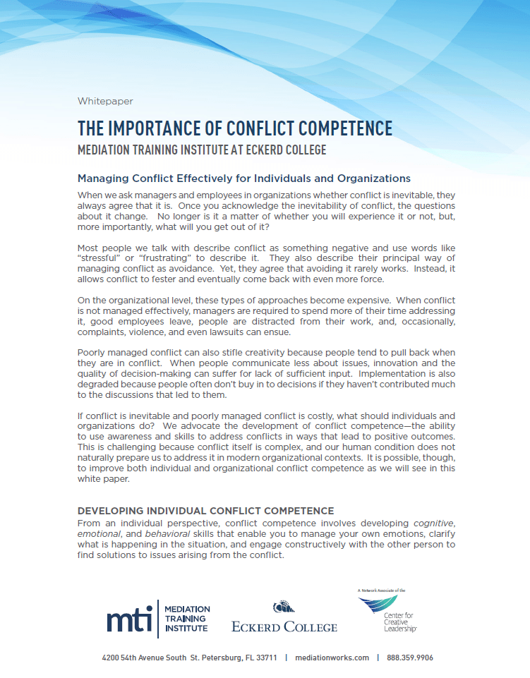 Conflict Competence White Paper