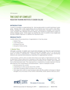Cost of Conflict White Paper