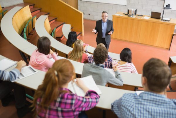 students in college lecture hall